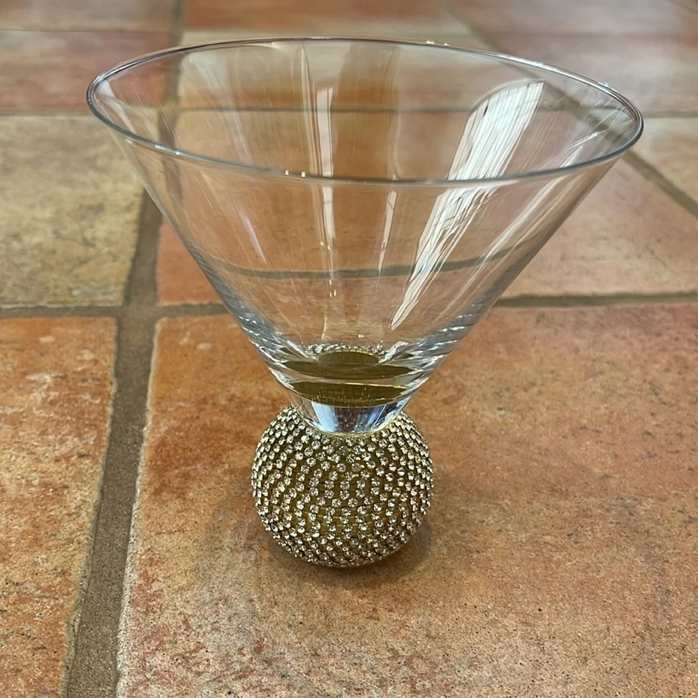 Pier 1 stemless rhinestone martini glasses